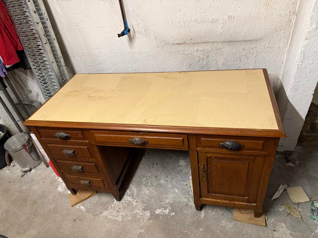 Bureau ministre vintage en bois massif, Maison & Meubles, Bureaux, Comme neuf, Vintage, Bois, Enlèvement