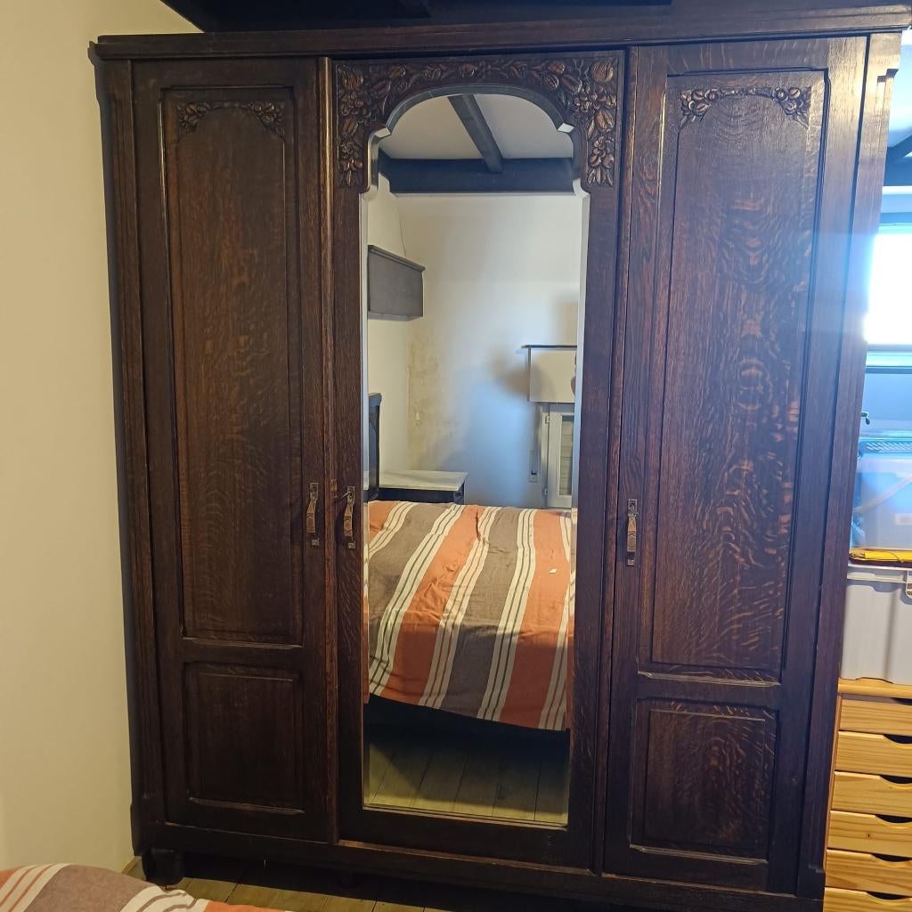 Volledige Antieke Slaapkamer meubels, Huis en Inrichting, Ophalen, Gebruikt, Tweepersoons, Antiek