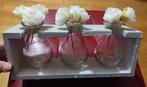 Set de 3 petits vases avec support en bois ️, Enlèvement, Neuf, Intérieur