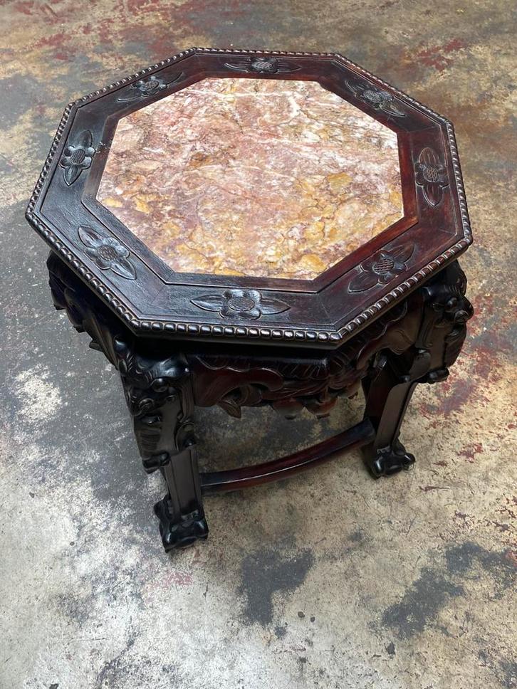 Antieke gebeeldhouwde mahoniehouten plantenbak, Antiek en Kunst, Antiek | Meubels | Tafels, Ophalen