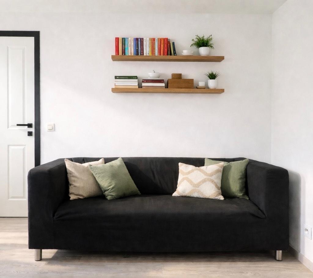 IKEA KLIPPAN 2-zit zetel zwart – zeer goede staat, Ophalen, Kunststof, 150 tot 200 cm, Tweepersoons