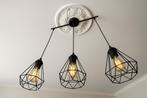 hanglamp met 3 smart lampen (LSC) – zwart metaal, Huis en Inrichting, Lampen | Kroonluchters, Ophalen, Zo goed als nieuw, Metaal