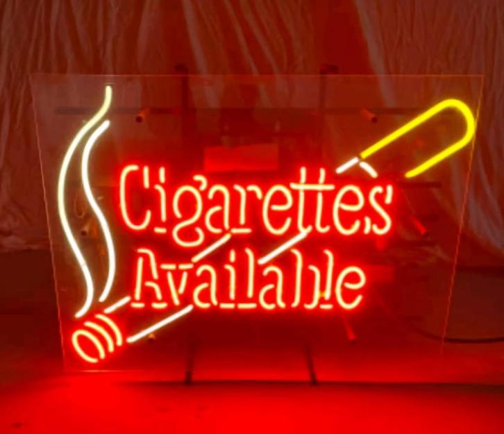 Enseigne lumineuse cigarettes Mancave neon collectionneur, Collections, Marques & Objets publicitaires, Comme neuf, Table lumineuse ou lampe (néon)