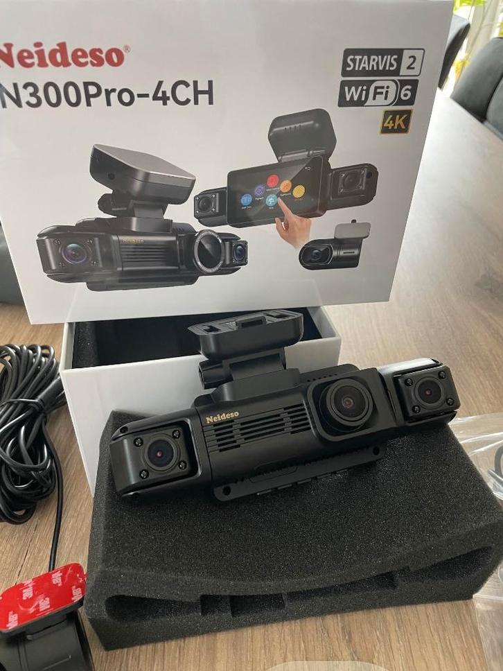 Neideso N300Pro - dashcam 4 caméras: 4K + 64Gb SD & CPL, Autos : Divers, Dashcams, Comme neuf, Enlèvement ou Envoi