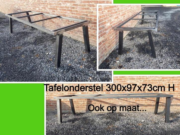 tuintafel - NIEUW tafelonderstel 300x97x73cm hoog - eettafel, Tuin en Terras, Tuintafels, Nieuw, Rechthoekig, Metaal, Ophalen