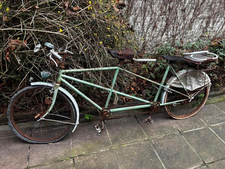 Vintage tandem fiets Albatros - restauratieproject decoratie, Vélos & Vélomoteurs, Vélos | Tandems, Utilisé, Enlèvement