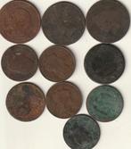 10 pièces très anciennes de France par Napoléon III, Enlèvement ou Envoi, France, Monnaie en vrac