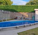 Zomerzeil noppenfolie ovaal zwembad met haspel, opwinder, Ophalen, Zo goed als nieuw, Afdekzeil