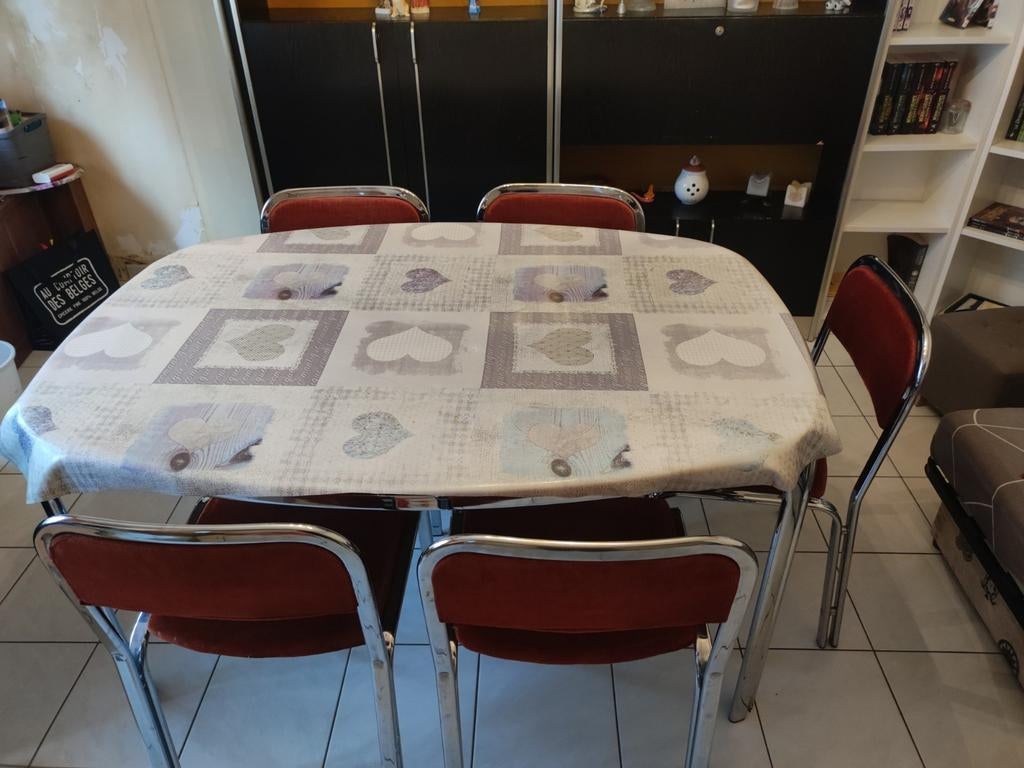 Table de salle à manger, Maison & Meubles, Tables | Tables à manger, Utilisé, 100 à 150 cm, Cinq personnes ou plus, Ovale, Verre