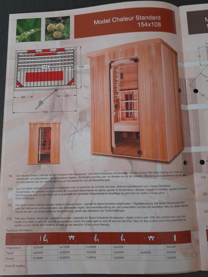 cabine infra rouge, Sports & Fitness, Sauna, Comme neuf, Sauna complet, Enlèvement