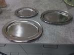 3  ovalen schotels in inox, Ophalen of Verzenden, Gebruikt, Inox, Overige typen