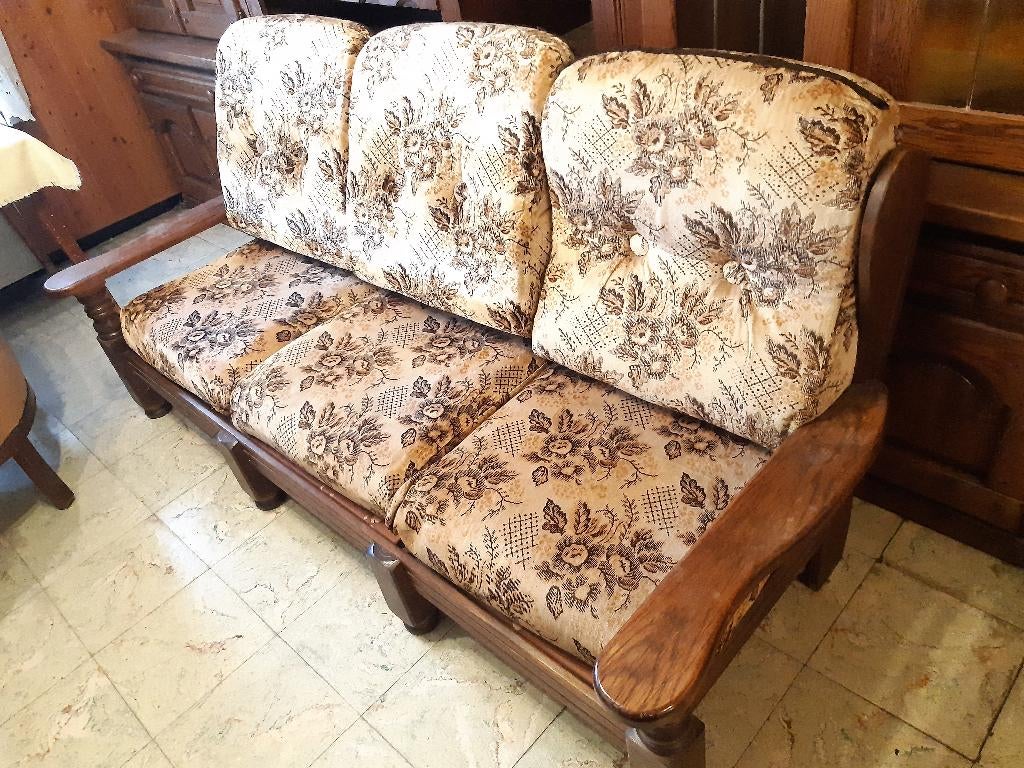 zetel 3 zit + 2x 1 zit , 195x100 cm, Ophalen, Gebruikt