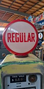 Vintage benzinepomp globe REGULAR USA benzine pomp decoratie, Verzamelen, Ophalen of Verzenden, Gebruikt, Lichtbak of (neon) lamp