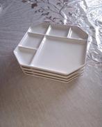Set van 4 borden met vakken, Huis en Inrichting, Ophalen of Verzenden, Zo goed als nieuw, Bord(en)