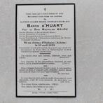 Oud bidprentje adel: Baron d'Huart 1839 - 1927, Collections, Images pieuses & Faire-part, Enlèvement ou Envoi, Image pieuse
