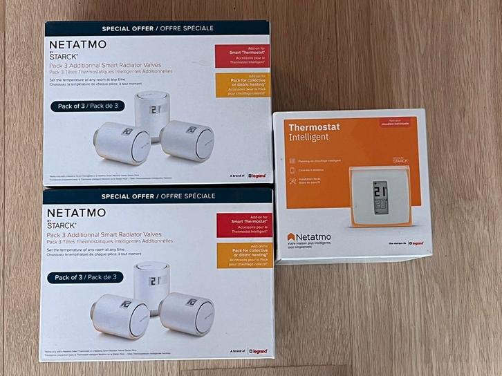 Netatmo thermostat + 6 vannes connectées – NEUF jamais ouver, Bricolage & Construction, Thermostats, Comme neuf, Thermostat intelligent