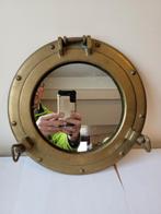 Ancien Miroir Hublot - Laiton Massif - Style Marine, Enlèvement ou Envoi