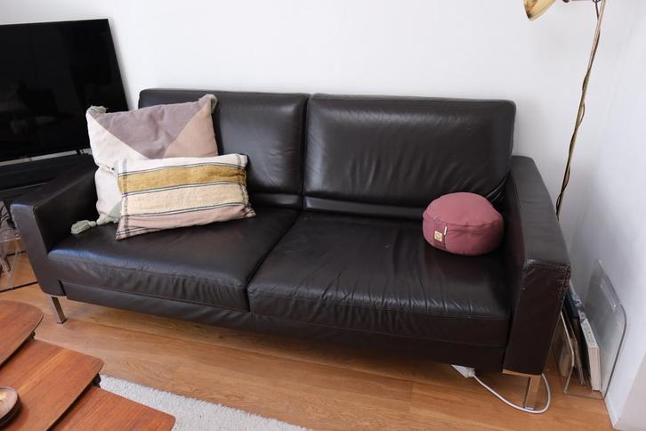 Divans en cuir à donner, Maison & Meubles, Canapés | Salons, Comme neuf, Cuir, Enlèvement