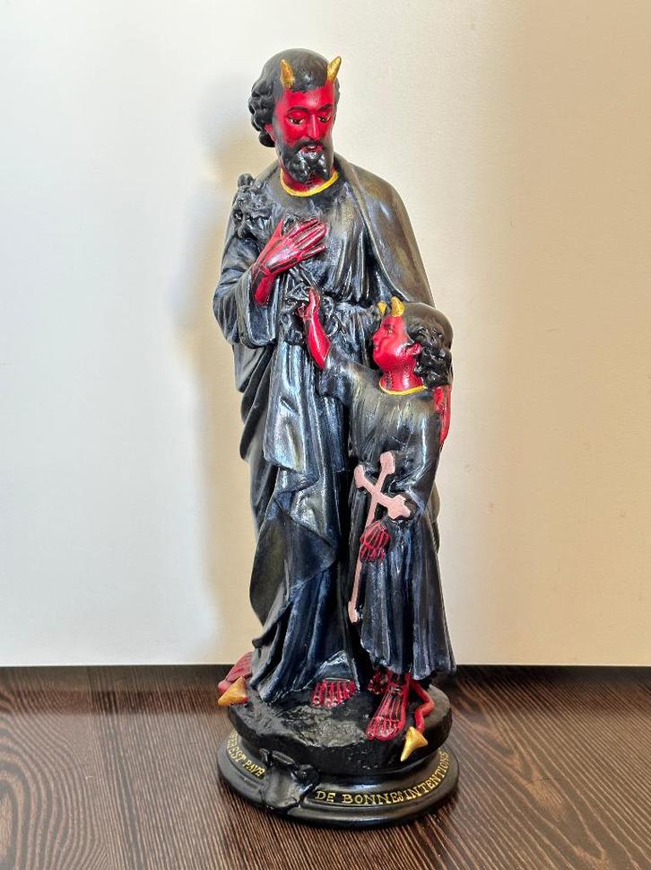 Statue diable Santa Muerte Saint Joseph et Jésus, Collections, Statues & Figurines, Comme neuf, Enlèvement