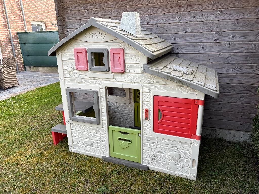 Smoby Neo Jura Lodge speelhuisje met picknicktafel, Ophalen, Gebruikt, Kunststof