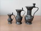Ensemble de 3 carafes vintage en étain, Enlèvement ou Envoi