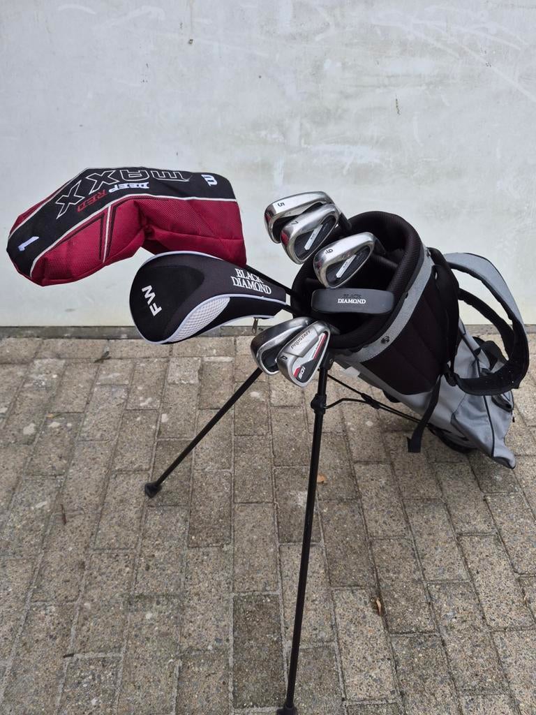 Halve golf set black + pitching wedge en driver, Sport en Fitness, Golf, Ophalen, Tas