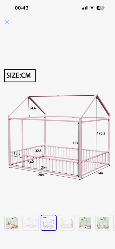 Lit d'enfant rose 140 x 200 sans matelas., Maison & Meubles, Enlèvement, Comme neuf
