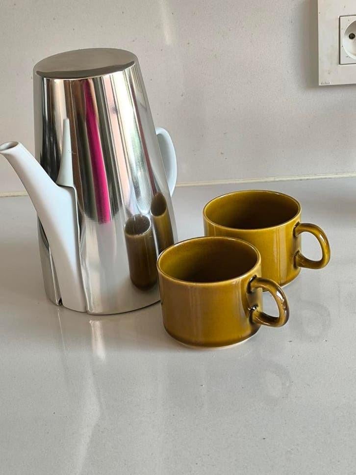 Vintage koffiekan, Melitta en 2 Melitta tassen, Ophalen of Verzenden