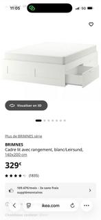 Lit ikea Brimnes + le matelas, Enlèvement, Comme neuf
