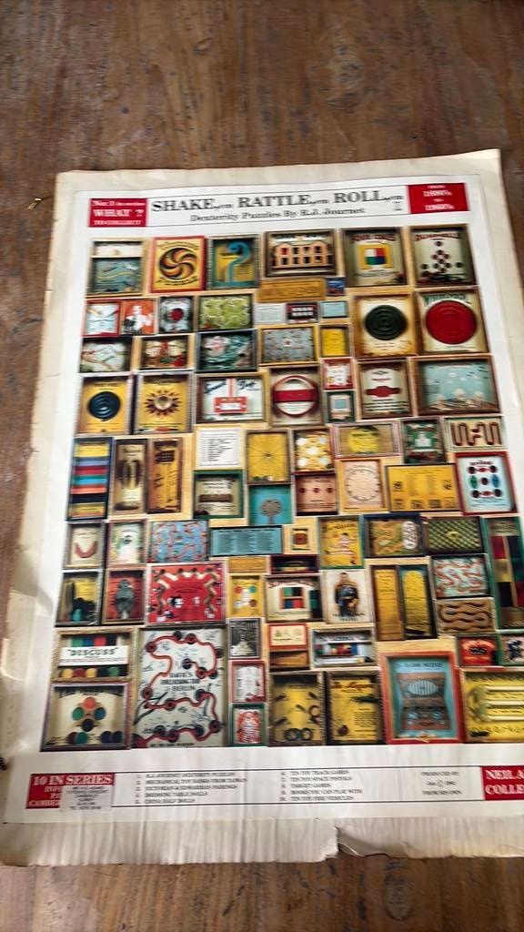 Vintage poster oud speelgoed, Verzamelen, Ophalen of Verzenden, A1 t/m A3, Overige onderwerpen, Rechthoekig Staand