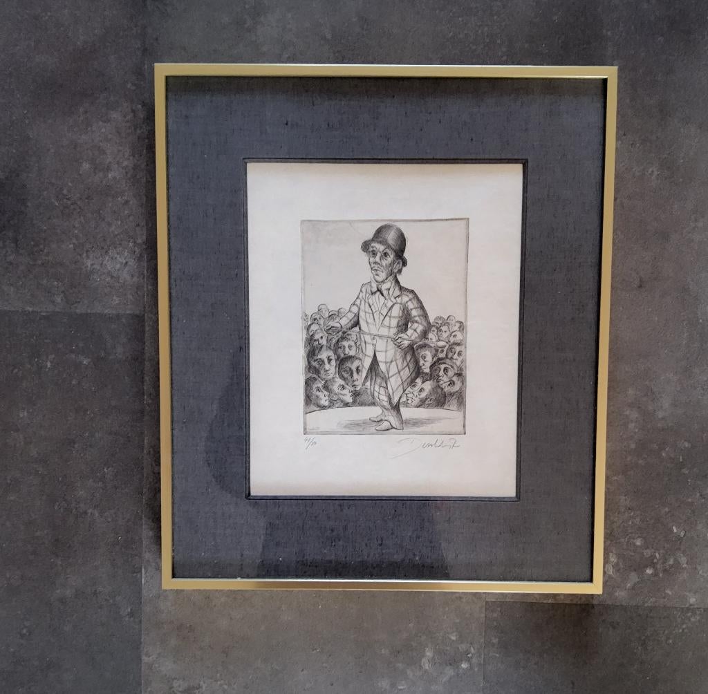 Ets Leuke Nar 47/50 door Roland De Volder, Antiek en Kunst, Kunst | Etsen en Gravures, 37 cm, 1950 - 1999, Ets, Portret