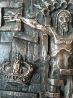 ZWARE BRONZEN PLAQUETTE KRUISIGING. SPAANSE KUNSTENAAR, Antiquités & Art, Antiquités | Objets religieux, Envoi