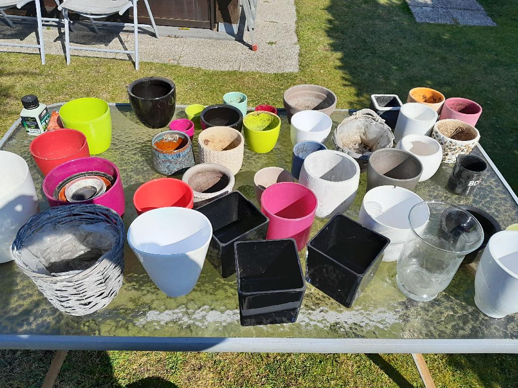 Différents types de pots de fleurs, Jardin & Terrasse, Moins de 25 cm, Enlèvement, Utilisé, Intérieur
