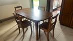 Table en chêne avec 4 chaises, 150 à 200 cm, Cinq personnes ou plus, Enlèvement, Utilisé