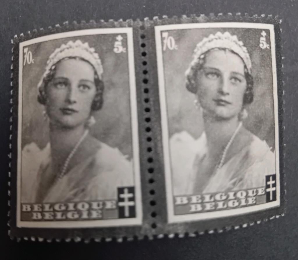 België zegel 415 var 2 varieteit kleine Haarlok lot 33B, Postzegels en Munten, Ophalen of Verzenden