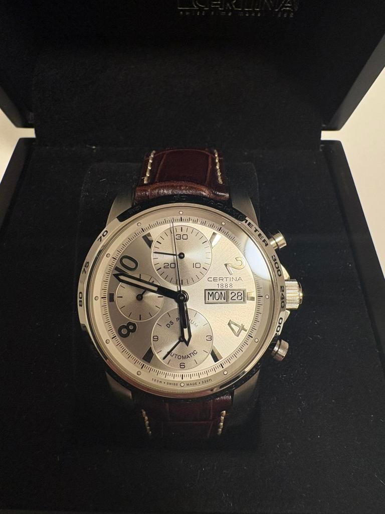 Montre automatique certina homme, Ophalen, Zo goed als nieuw, Polshorloge, Leer
