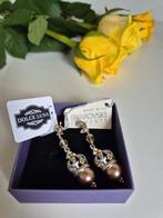 Oorbellen – Champagne Parel & Swarovski, Hangers, Beige, Nieuw, Ophalen