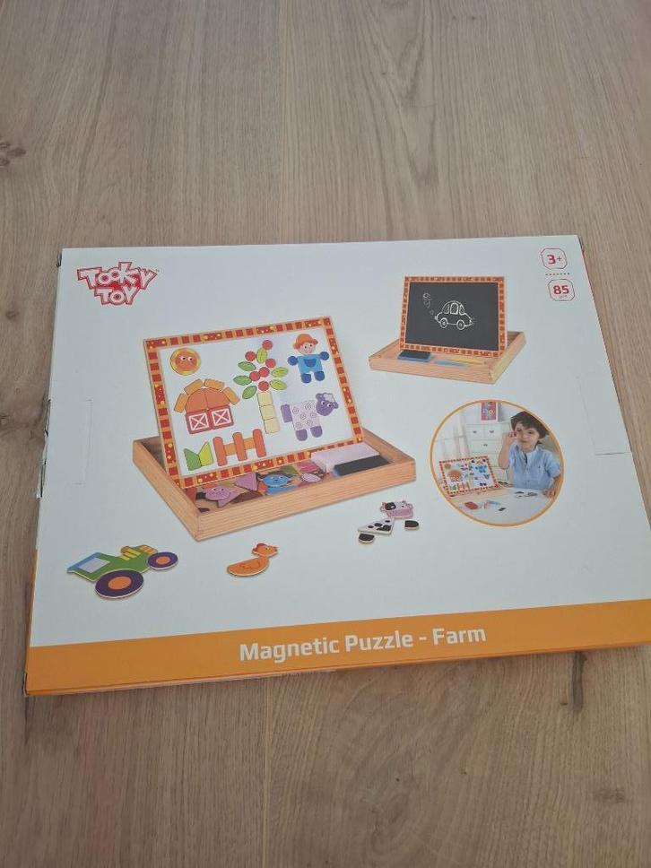 puzzle magnétique en bois sur le thème de la ferme, Kinderen en Baby's, Speelgoed | Houten speelgoed, Nieuw, Overige typen, Ophalen of Verzenden