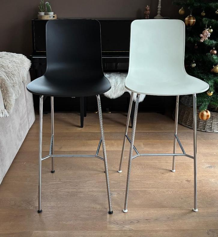 Set van 2 Vitra Hal stoelen, Huis en Inrichting, Stoelen, Gebruikt, Twee, Kunststof, Metaal, Ophalen