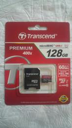Carte Kaart Micro SD Transcend Premium 400x 128 gb adapteur, Nieuw, SD, Ophalen of Verzenden, 128 GB