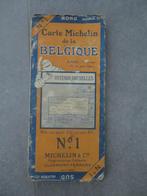 Années 1920, Plan Carte Michelin N1 Ostende - Bruxelles, Comme neuf, Carte géographique, Envoi, Belgique