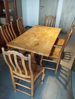 Table à rallonge + 6 chaises, Maison & Meubles, Tables | Tables à manger, Chêne, Rectangulaire, Enlèvement, Utilisé