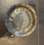 Antieke Tinnen ronde schotel met handvatjes, Antiek en Kunst, Ophalen