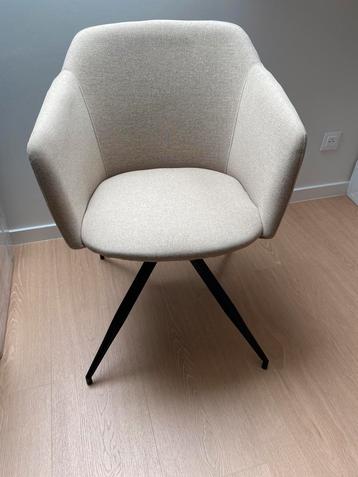 Chaise en tissus beige comme neuve, Maison & Meubles, Enlèvement, Comme neuf, Tissus