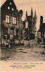 YPRES  CAMPAGNE DE 1914  RUINES  PLACE DU MUSEE ET HALLES, Verzamelen, Postkaarten | België, Ongelopen, Ophalen of Verzenden, West-Vlaanderen