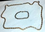 Juwelenset vintage scroll schakel goud, Handtassen en Accessoires, Antieke sieraden, Verzenden, Goud, Overige typen, Verguld