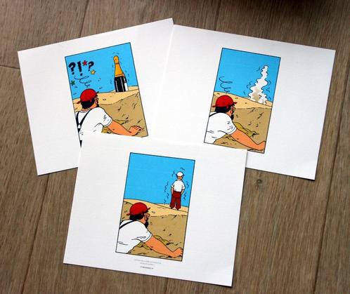 Tintin 3 x planches tirés-à-part herdruk vignet Kuifje Hergé, Collections, Personnages de BD, Comme neuf, Tintin, Enlèvement ou Envoi