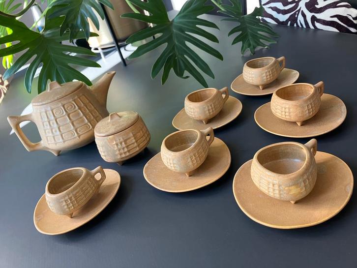 Calitatea Sighisoara ceramic tea set  14-delig Romania, Antiek en Kunst, Antiek | Servies compleet, Ophalen