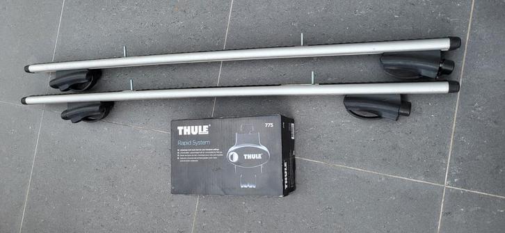 Thule Wingbar Evo 118cm + Thule 775 voetsteun, Auto diversen, Dakdragers, Zo goed als nieuw, Ophalen