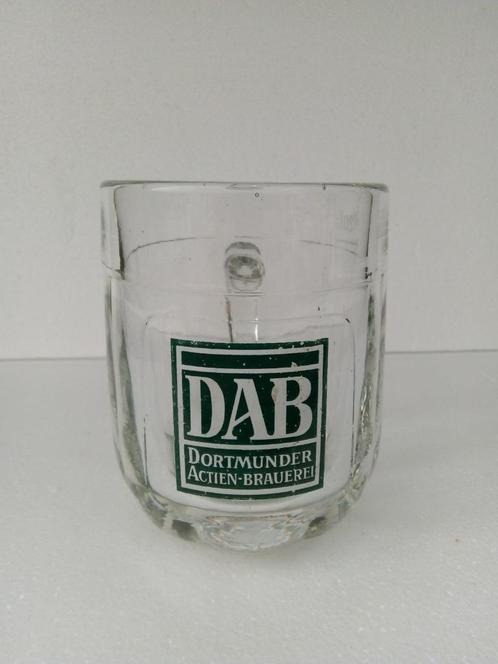 Ancienne chope en verre DAB DORTMUNDER ACTIEN-BRAUEREI, Collections, Marques de bière, Comme neuf, Chope(s), Autres marques, Enlèvement ou Envoi
